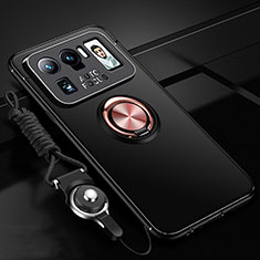 Coque Ultra Fine Silicone Souple Housse Etui avec Support Bague Anneau Aimante Magnetique A03 pour Xiaomi Mi 11 Ultra 5G Or