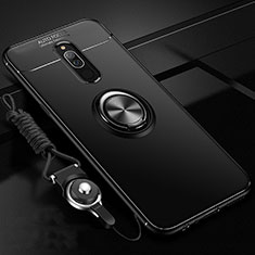 Coque Ultra Fine Silicone Souple Housse Etui avec Support Bague Anneau Aimante Magnetique A03 pour Xiaomi Redmi 8 Noir