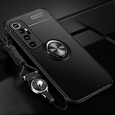Coque Ultra Fine Silicone Souple Housse Etui avec Support Bague Anneau Aimante Magnetique A04 pour Xiaomi Mi 10 Ultra Noir
