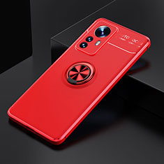Coque Ultra Fine Silicone Souple Housse Etui avec Support Bague Anneau Aimante Magnetique A04 pour Xiaomi Mi 12X 5G Rouge