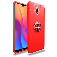 Coque Ultra Fine Silicone Souple Housse Etui avec Support Bague Anneau Aimante Magnetique A04 pour Xiaomi Redmi 8A Rouge