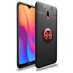 Coque Ultra Fine Silicone Souple Housse Etui avec Support Bague Anneau Aimante Magnetique A04 pour Xiaomi Redmi 8A Rouge et Noir