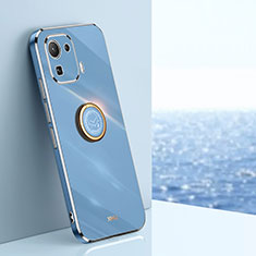 Coque Ultra Fine Silicone Souple Housse Etui avec Support Bague Anneau Aimante Magnetique A05 pour Xiaomi Mi 11 Pro 5G Bleu