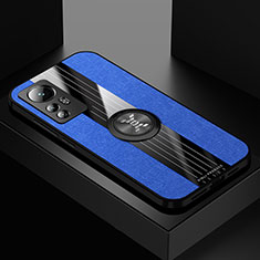 Coque Ultra Fine Silicone Souple Housse Etui avec Support Bague Anneau Aimante Magnetique A07 pour Xiaomi Mi 12 Pro 5G Bleu
