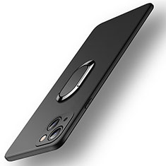 Coque Ultra Fine Silicone Souple Housse Etui avec Support Bague Anneau Aimante Magnetique A09 pour Apple iPhone 13 Mini Noir