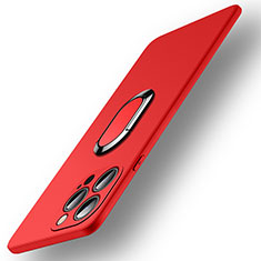 Coque Ultra Fine Silicone Souple Housse Etui avec Support Bague Anneau Aimante Magnetique A09 pour Apple iPhone 13 Pro Max Rouge