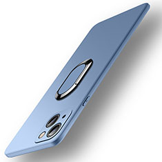 Coque Ultra Fine Silicone Souple Housse Etui avec Support Bague Anneau Aimante Magnetique A09 pour Apple iPhone 14 Bleu Ciel