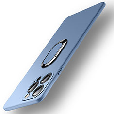 Coque Ultra Fine Silicone Souple Housse Etui avec Support Bague Anneau Aimante Magnetique A09 pour Apple iPhone 14 Pro Bleu Ciel