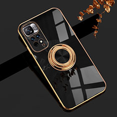 Coque Ultra Fine Silicone Souple Housse Etui avec Support Bague Anneau Aimante Magnetique AN1 pour Xiaomi Poco X4 NFC Noir