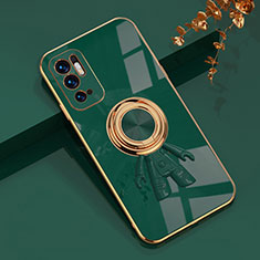 Coque Ultra Fine Silicone Souple Housse Etui avec Support Bague Anneau Aimante Magnetique AN2 pour Xiaomi POCO M3 Pro 5G Vert