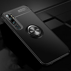 Coque Ultra Fine Silicone Souple Housse Etui avec Support Bague Anneau Aimante Magnetique D02 pour Xiaomi Mi Note 10 Pro Noir