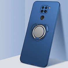 Coque Ultra Fine Silicone Souple Housse Etui avec Support Bague Anneau Aimante Magnetique G01 pour Xiaomi Redmi Note 9 Bleu