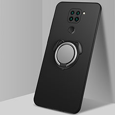 Coque Ultra Fine Silicone Souple Housse Etui avec Support Bague Anneau Aimante Magnetique G01 pour Xiaomi Redmi Note 9 Noir