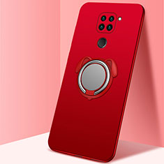Coque Ultra Fine Silicone Souple Housse Etui avec Support Bague Anneau Aimante Magnetique G01 pour Xiaomi Redmi Note 9 Rouge