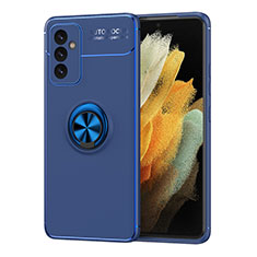 Coque Ultra Fine Silicone Souple Housse Etui avec Support Bague Anneau Aimante Magnetique JM1 pour Samsung Galaxy A05s Bleu