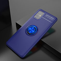 Coque Ultra Fine Silicone Souple Housse Etui avec Support Bague Anneau Aimante Magnetique JM1 pour Samsung Galaxy M31s Bleu