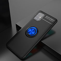 Coque Ultra Fine Silicone Souple Housse Etui avec Support Bague Anneau Aimante Magnetique JM1 pour Samsung Galaxy M31s Bleu et Noir
