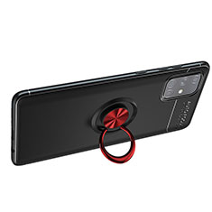 Coque Ultra Fine Silicone Souple Housse Etui avec Support Bague Anneau Aimante Magnetique JM1 pour Samsung Galaxy M40S Rouge et Noir