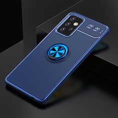 Coque Ultra Fine Silicone Souple Housse Etui avec Support Bague Anneau Aimante Magnetique JM2 pour Samsung Galaxy A72 5G Bleu