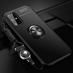 Coque Ultra Fine Silicone Souple Housse Etui avec Support Bague Anneau Aimante Magnetique JM3 pour Samsung Galaxy S20 Plus 5G Noir