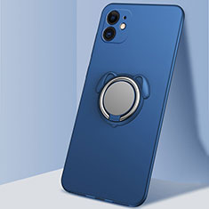 Coque Ultra Fine Silicone Souple Housse Etui avec Support Bague Anneau Aimante Magnetique N02 pour Apple iPhone 12 Bleu