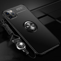 Coque Ultra Fine Silicone Souple Housse Etui avec Support Bague Anneau Aimante Magnetique N03 pour Apple iPhone 12 Pro Max Noir