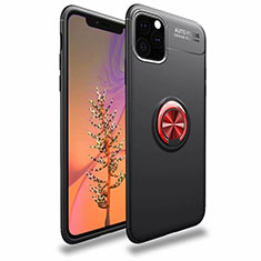 Coque Ultra Fine Silicone Souple Housse Etui avec Support Bague Anneau Aimante Magnetique pour Apple iPhone 11 Pro Max Rouge et Noir