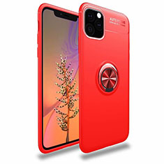 Coque Ultra Fine Silicone Souple Housse Etui avec Support Bague Anneau Aimante Magnetique pour Apple iPhone 11 Pro Rouge