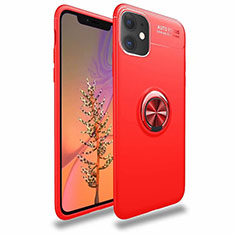 Coque Ultra Fine Silicone Souple Housse Etui avec Support Bague Anneau Aimante Magnetique pour Apple iPhone 11 Rouge