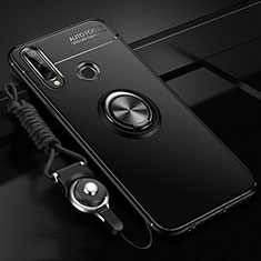 Coque Ultra Fine Silicone Souple Housse Etui avec Support Bague Anneau Aimante Magnetique pour Huawei Enjoy 10 Plus Noir