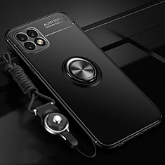 Coque Ultra Fine Silicone Souple Housse Etui avec Support Bague Anneau Aimante Magnetique pour Huawei Enjoy 20 5G Noir