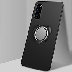Coque Ultra Fine Silicone Souple Housse Etui avec Support Bague Anneau Aimante Magnetique pour Huawei Enjoy Z 5G Noir