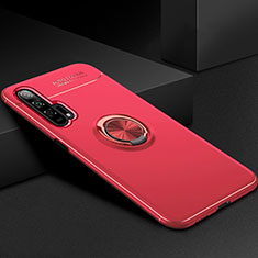 Coque Ultra Fine Silicone Souple Housse Etui avec Support Bague Anneau Aimante Magnetique pour Huawei Honor 20 Pro Rouge