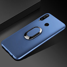 Coque Ultra Fine Silicone Souple Housse Etui avec Support Bague Anneau Aimante Magnetique pour Huawei Honor 20E Bleu