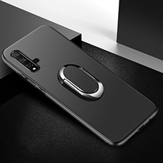 Coque Ultra Fine Silicone Souple Housse Etui avec Support Bague Anneau Aimante Magnetique pour Huawei Honor 20S Noir