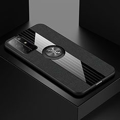Coque Ultra Fine Silicone Souple Housse Etui avec Support Bague Anneau Aimante Magnetique pour Huawei Honor 30S Noir