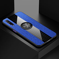 Coque Ultra Fine Silicone Souple Housse Etui avec Support Bague Anneau Aimante Magnetique pour Huawei Honor 9X Pro Bleu