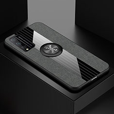 Coque Ultra Fine Silicone Souple Housse Etui avec Support Bague Anneau Aimante Magnetique pour Huawei Honor Play4T Pro Gris