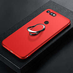 Coque Ultra Fine Silicone Souple Housse Etui avec Support Bague Anneau Aimante Magnetique pour Huawei Honor View 20 Rouge