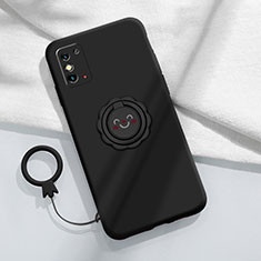 Coque Ultra Fine Silicone Souple Housse Etui avec Support Bague Anneau Aimante Magnetique pour Huawei Honor X10 Max 5G Noir