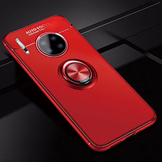 Coque Ultra Fine Silicone Souple Housse Etui avec Support Bague Anneau Aimante Magnetique pour Huawei Mate 30E Pro 5G Rouge