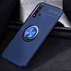 Coque Ultra Fine Silicone Souple Housse Etui avec Support Bague Anneau Aimante Magnetique pour Huawei Nova 5 Pro Bleu