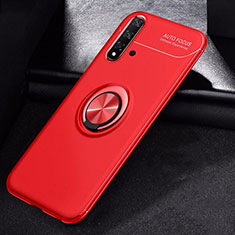Coque Ultra Fine Silicone Souple Housse Etui avec Support Bague Anneau Aimante Magnetique pour Huawei Nova 5 Pro Rouge