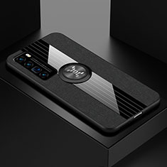 Coque Ultra Fine Silicone Souple Housse Etui avec Support Bague Anneau Aimante Magnetique pour Huawei Nova 7 Pro 5G Noir