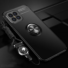 Coque Ultra Fine Silicone Souple Housse Etui avec Support Bague Anneau Aimante Magnetique pour Huawei Nova 8 SE 5G Noir
