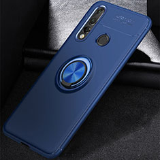 Coque Ultra Fine Silicone Souple Housse Etui avec Support Bague Anneau Aimante Magnetique pour Huawei P30 Lite Bleu