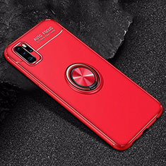 Coque Ultra Fine Silicone Souple Housse Etui avec Support Bague Anneau Aimante Magnetique pour Huawei P30 Pro New Edition Rouge