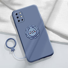 Coque Ultra Fine Silicone Souple Housse Etui avec Support Bague Anneau Aimante Magnetique pour OnePlus 8T 5G Gris Lavende