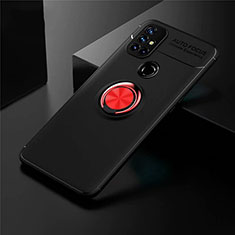 Coque Ultra Fine Silicone Souple Housse Etui avec Support Bague Anneau Aimante Magnetique pour OnePlus Nord N10 5G Rouge et Noir