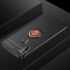 Coque Ultra Fine Silicone Souple Housse Etui avec Support Bague Anneau Aimante Magnetique pour Samsung Galaxy A11 Or et Noir